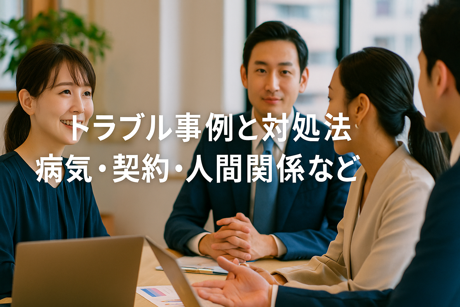 トラブル事例と対処法：病気・契約・人間関係など